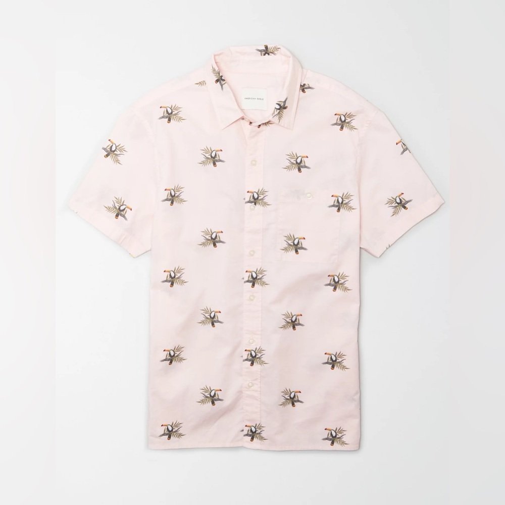 American Eagle Outfitters Light Pink Toucan Shirt